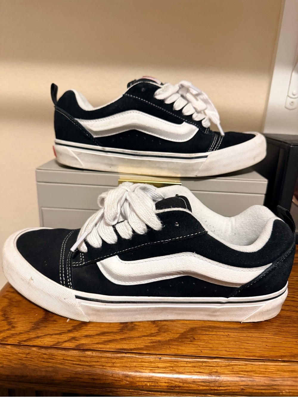Vans Black and White Old Skool Low-Top Sneakers